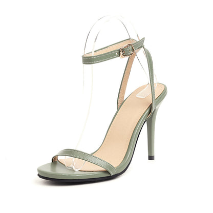 Sexy Stiletto Heel Super High Buckle Hollow-out Solid Color Sandals - My Store