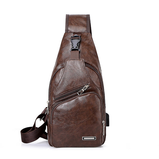 Casual Fashion Men's USB Charging Chest Bag - My Store