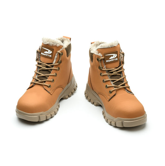 Men's Snow Boots, Steel-toed Boots, Waterproof Winter Warm Fur-lined Shoes - My Store
