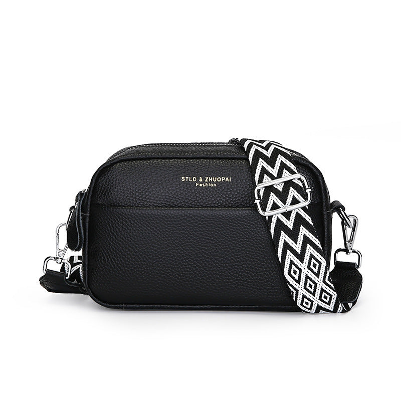 Fashion Simple Shoulder Messenger Bag Top Layer Cowhide Small Square Bag - My Store