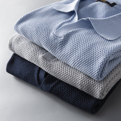 Men's V Knit Lapel Short Sleeve Top - My Store