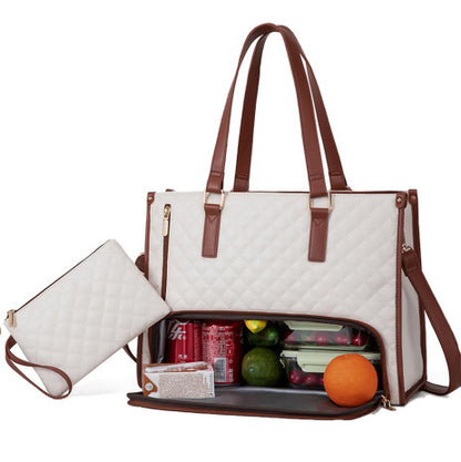 Convenient Commute New Lunch Bag Women's Insulated Lunch Box Women's Leak-proof Large Purse Diagonal Computer Storage - My Store