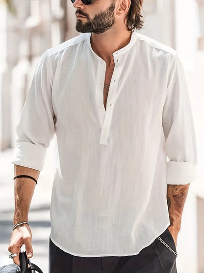 Men's Long-sleeved Breathable Button-down Shirt - My Store