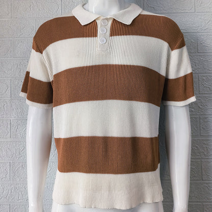 Mens Clothing Summer Fashion Lapel Sweater Short Sleeve Men Clothing Men Wears - My Store