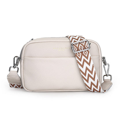 Fashion Simple Shoulder Messenger Bag Top Layer Cowhide Small Square Bag - My Store