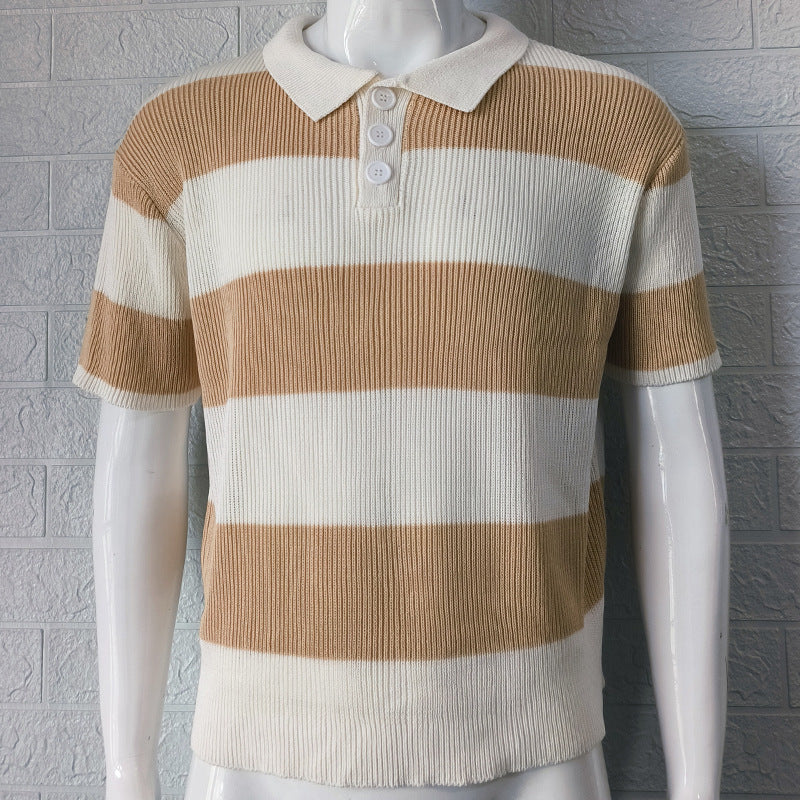 Mens Clothing Summer Fashion Lapel Sweater Short Sleeve Men Clothing Men Wears - My Store