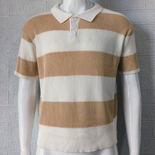 Mens Clothing Summer Fashion Lapel Sweater Short Sleeve Men Clothing Men Wears - My Store