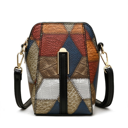 Fashion Soft Leather Stitching Shoulder Bag - My Store