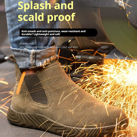 Men's Safety Shoes With Steel Toe Caps For Anti Smashing And Anti Piercing - My Store