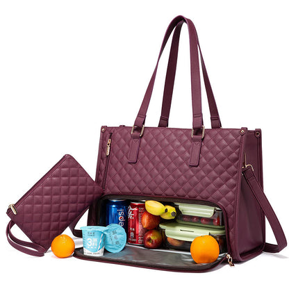 Convenient Commute New Lunch Bag Women's Insulated Lunch Box Women's Leak-proof Large Purse Diagonal Computer Storage - My Store
