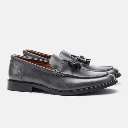 American Size Wood Grain Tassel Foreign Trade Formal Shoes Loafers Slip-on - My Store