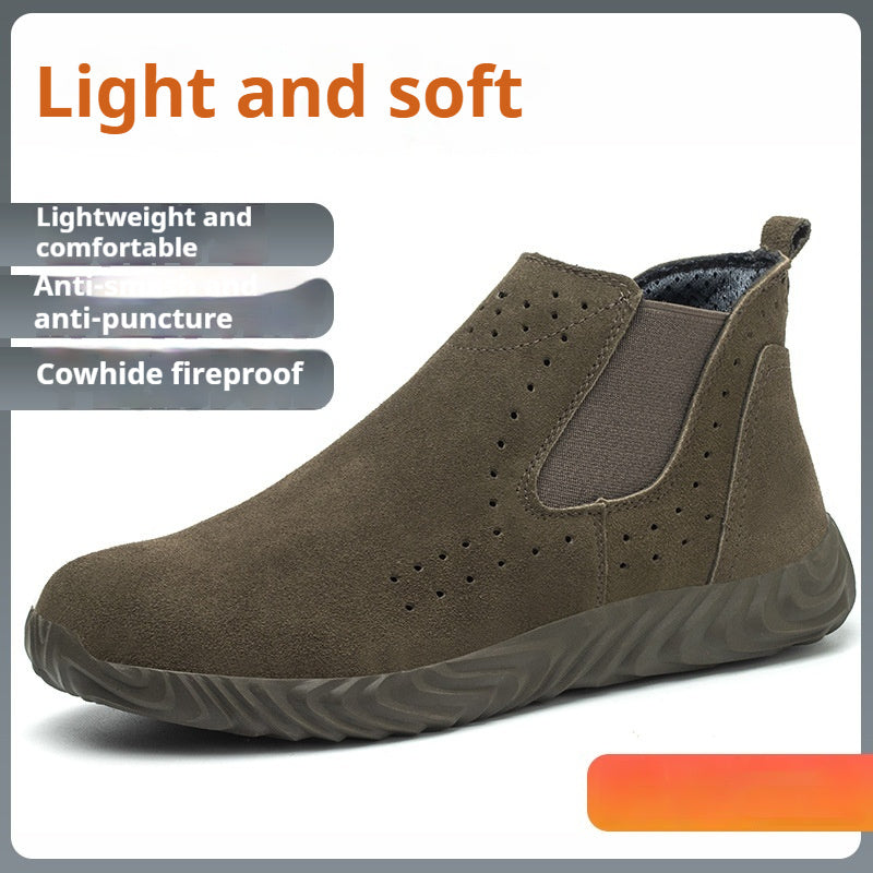 Men's Safety Shoes With Steel Toe Caps For Anti Smashing And Anti Piercing - My Store