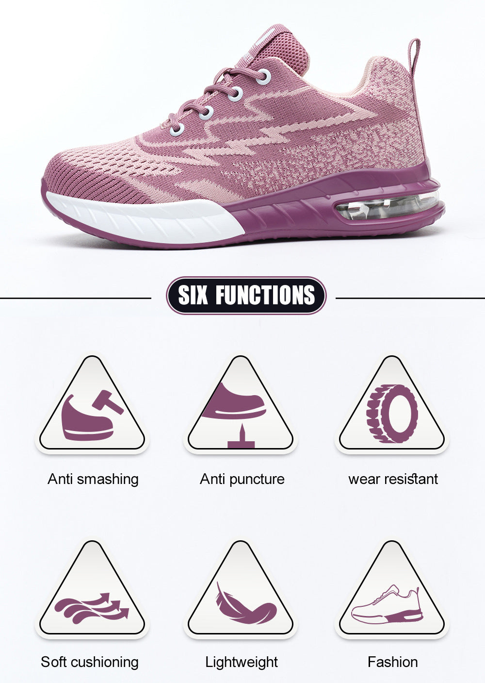 Women's Work Shoes With Steel Toe Anti Smashing - My Store