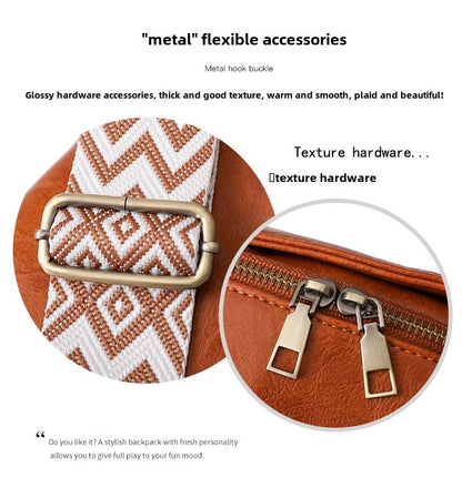 Women Chest Bag Sling Bag, Guitar Strap Small Crossbody PU Leather Satchel Daypack - My Store