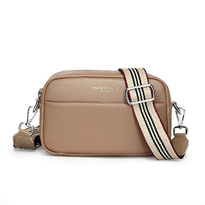Fashion Simple Shoulder Messenger Bag Top Layer Cowhide Small Square Bag - My Store