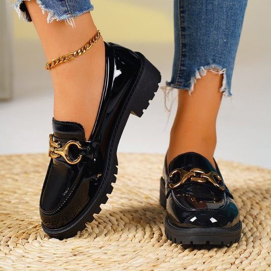 Chunky Heel Round Toe Pumps Women's Shoes Thick Sole - My Store
