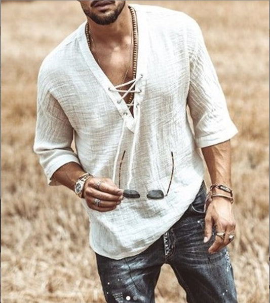 Short-sleeved Button-up Shirt For Men - My Store