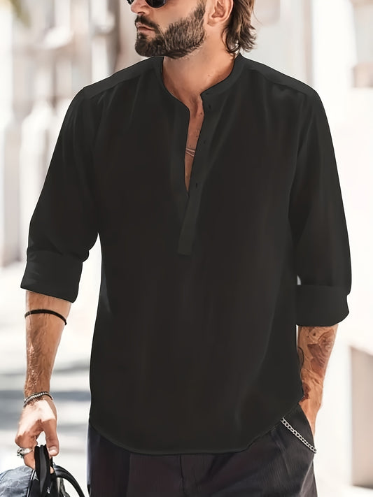 Men's Long-sleeved Breathable Button-down Shirt - My Store
