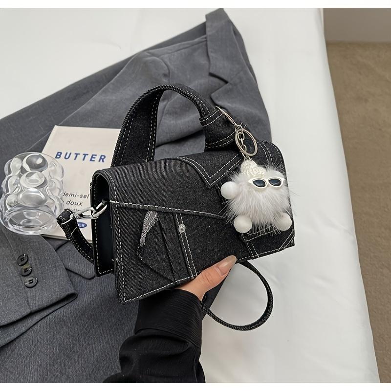 Women's Quilted Denim Crossbody Evening Chain Shoulder Bag - My Store