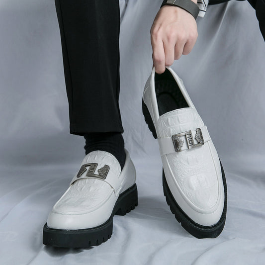 Thick Bottom Slip-on Business Casual Leather Shoes - My Store