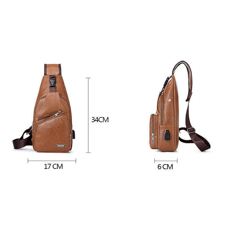 Casual Fashion Men's USB Charging Chest Bag - My Store