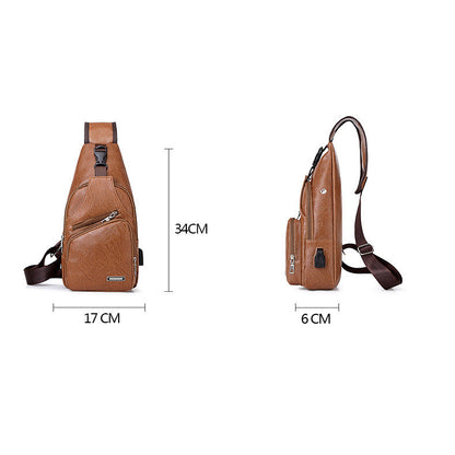 Casual Fashion Men's USB Charging Chest Bag - My Store