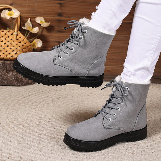 Women's Fashionable Waterproof High-top Cotton-padded Snow Boots - My Store
