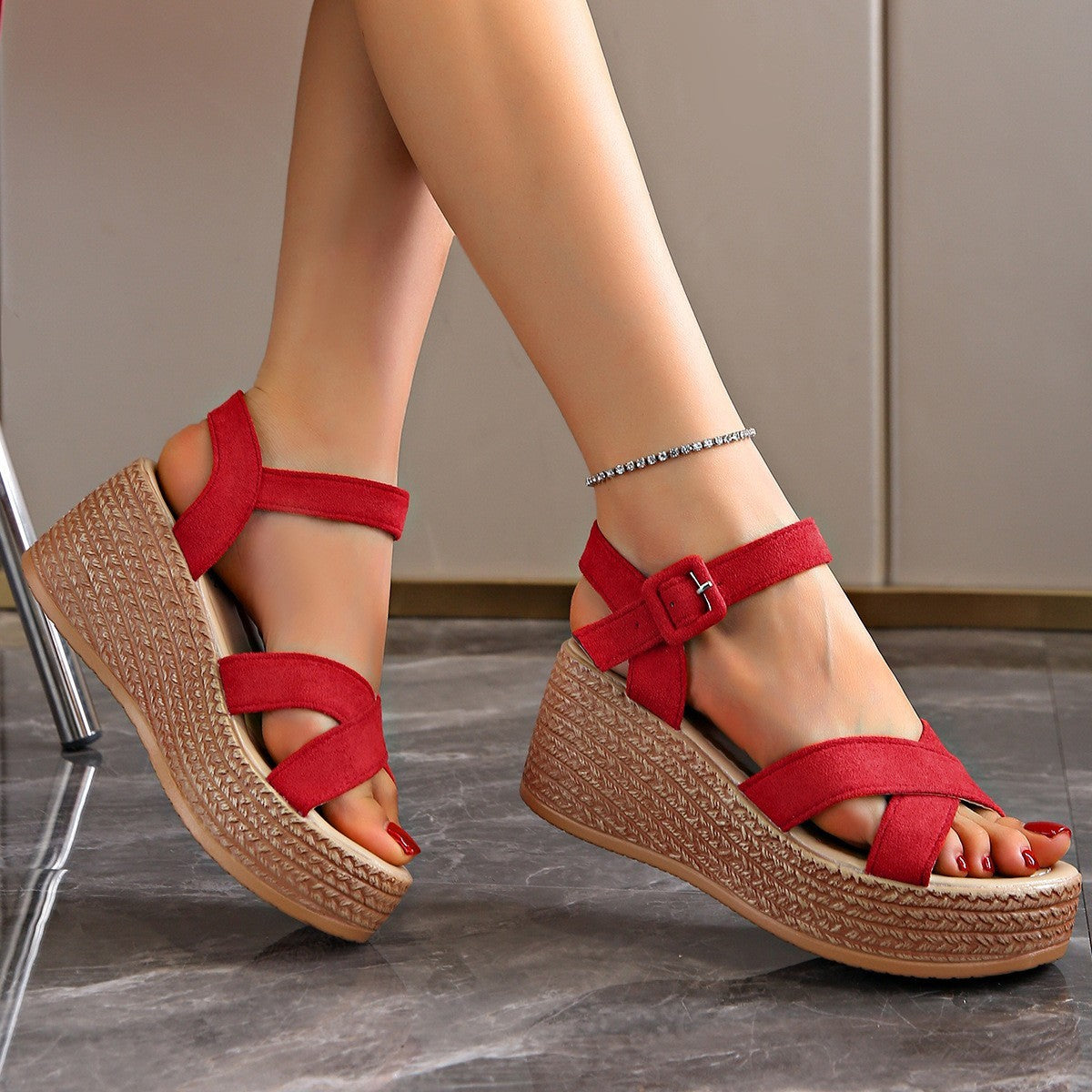 Women's Platform Suede Sandals Summer - My Store