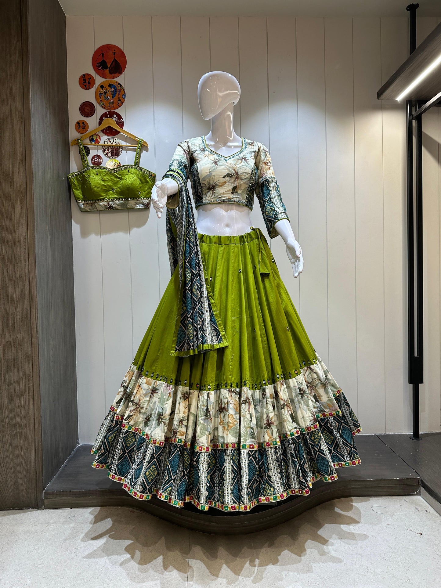 KATRINA - Pure Jaam cotton with multi layers of print Chaniya choli - My Store