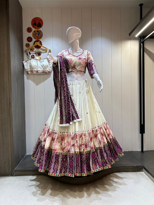 KATRINA - Pure Jaam cotton with multi layers of print Chaniya choli - My Store