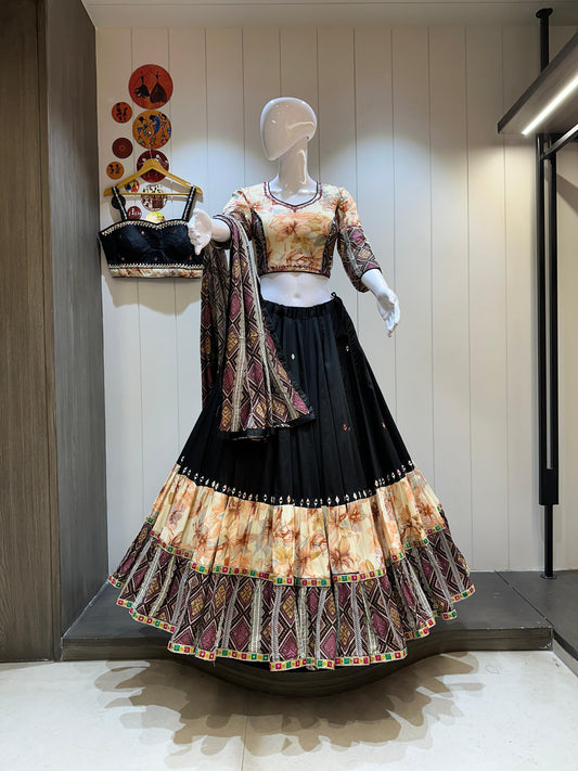 KATRINA - Pure Jaam cotton with multi layers of print Chaniya choli - My Store