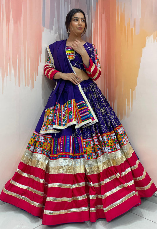 MOHINI - BOMBAY Silk mirror work Chaniya choli - My Store