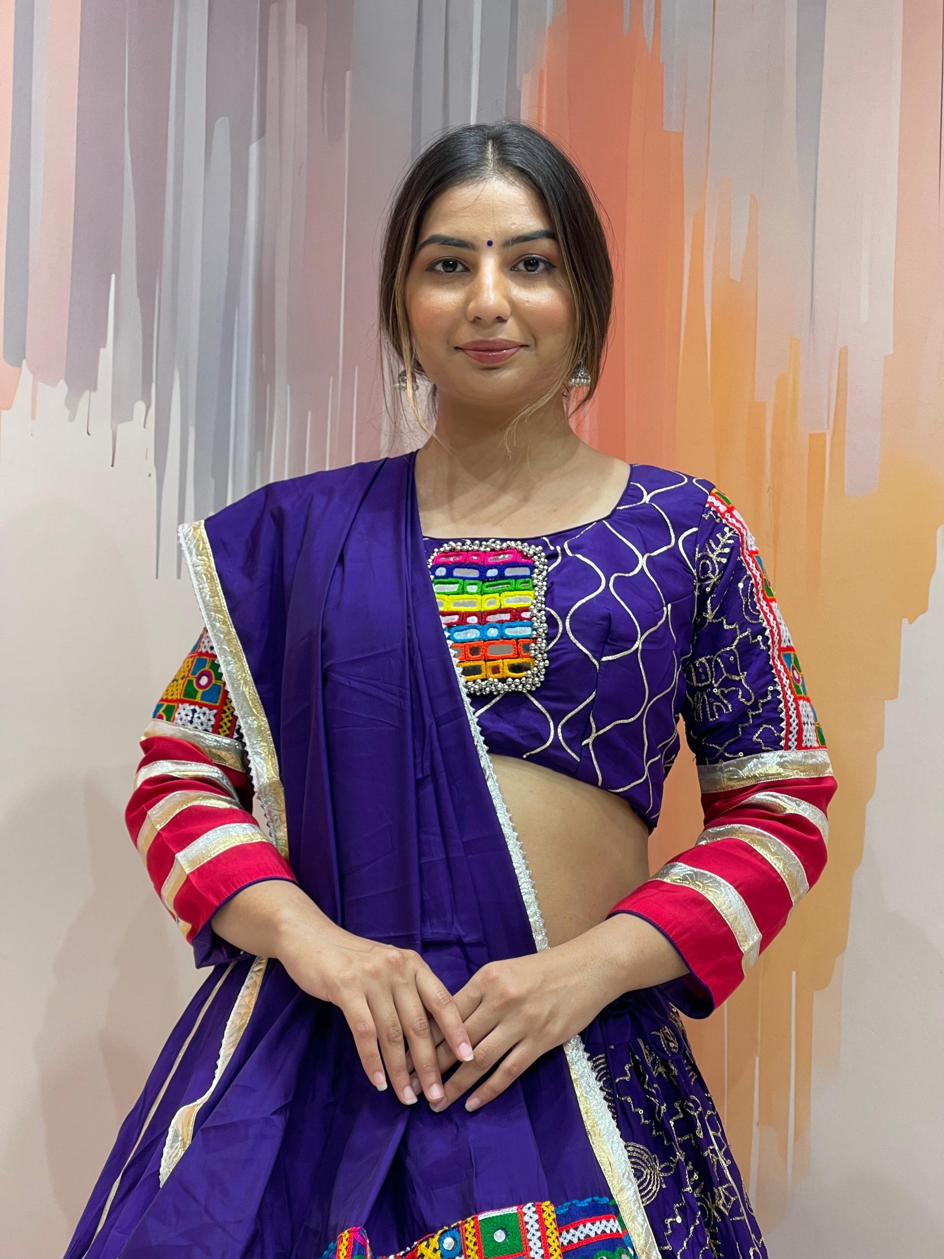 MOHINI - BOMBAY Silk mirror work Chaniya choli - My Store