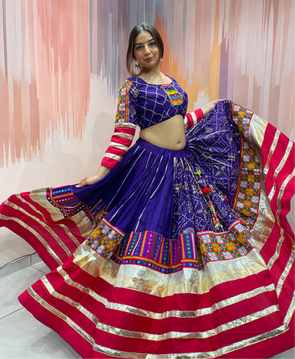 MOHINI - BOMBAY Silk mirror work Chaniya choli - My Store