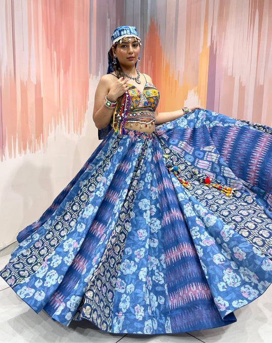 MORNI VOL-2 - Classic Denim Printed kutchi Chaniya Choli - My Store