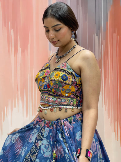 MORNI VOL-2 - Classic Denim Printed kutchi Chaniya Choli - My Store