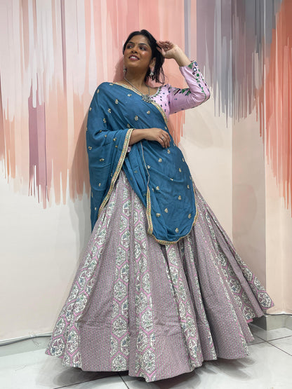 ROHINI VOL - 1 - Indo Western Concept 7 embroidery Cotton Printed Chaniya Choli - My Store