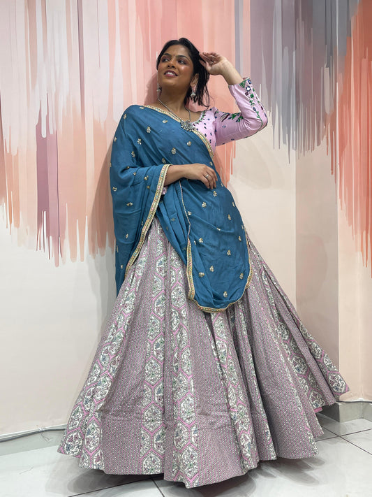 ROHINI VOL - 1 - Indo Western Concept 7 embroidery Cotton Printed Chaniya Choli - My Store