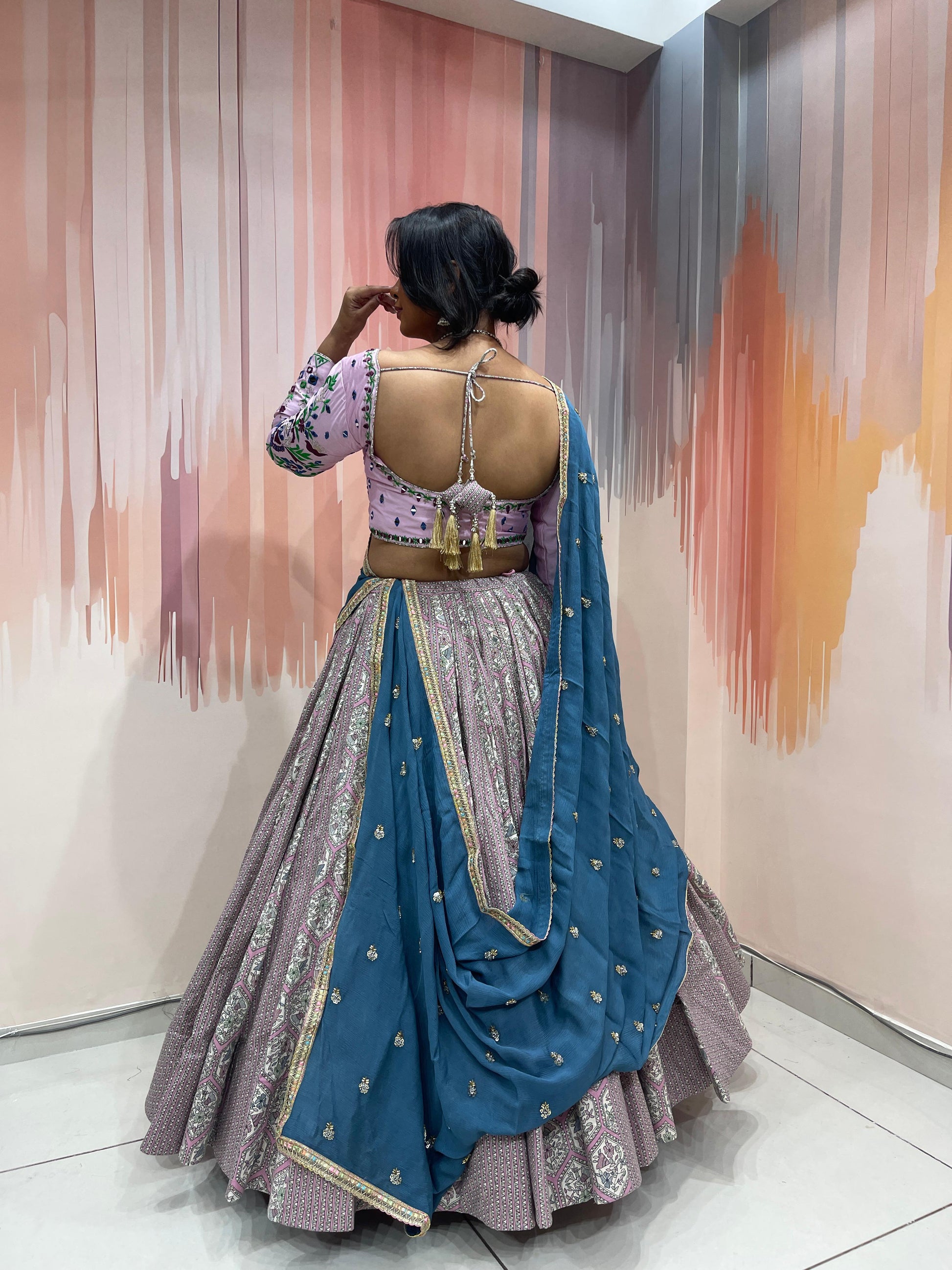 ROHINI VOL - 1 - Indo Western Concept 7 embroidery Cotton Printed Chaniya Choli - My Store