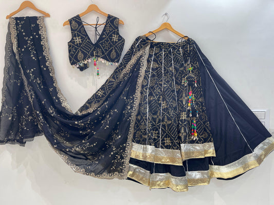ISHQ VOL - 1 - Simple & Sober Embroidered Vintage Chaniya Choli - My Store