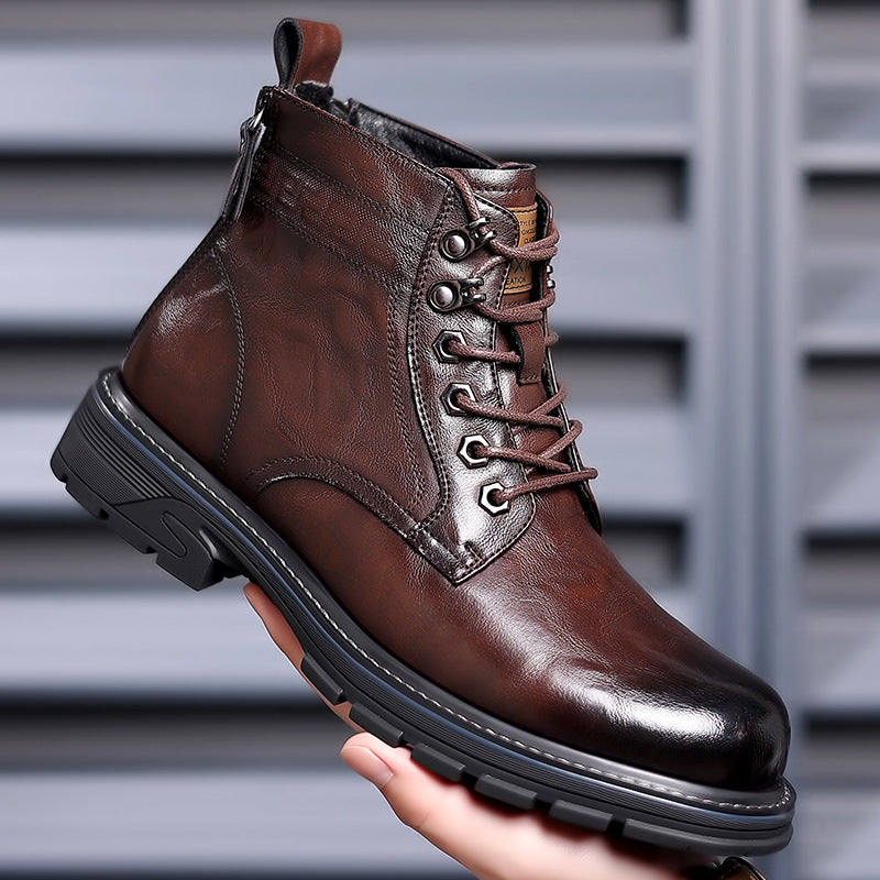 British Style All-matching Work Clothes Ankle Boots Fashion Haulage Motor Leather Boots - My Store