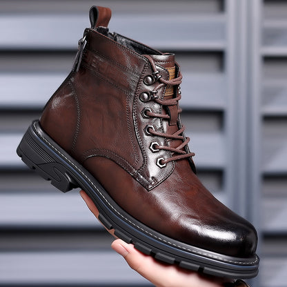British Style All-matching Work Clothes Ankle Boots Fashion Haulage Motor Leather Boots - My Store