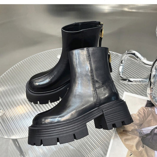 Autumn And Winter Korean Style Thick Bottom Chunky Heel Short Tube Fashion Boots Children - My Store
