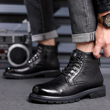 British Style All-matching Work Clothes Ankle Boots Fashion Haulage Motor Leather Boots - My Store