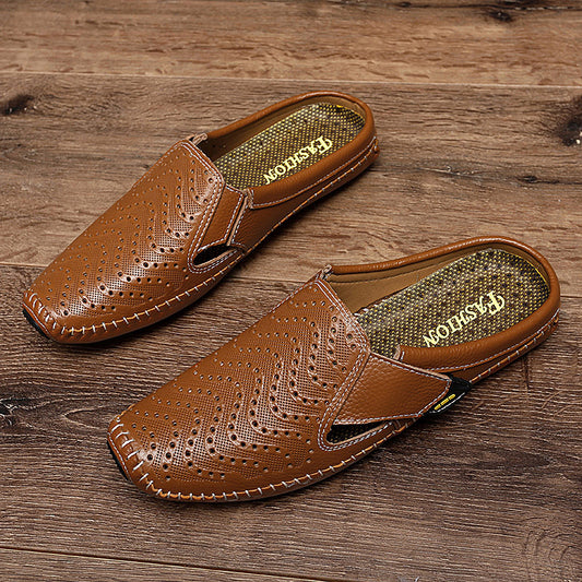 Muller Shoes Hole Low-top Cowhide Surface Slip-on - My Store