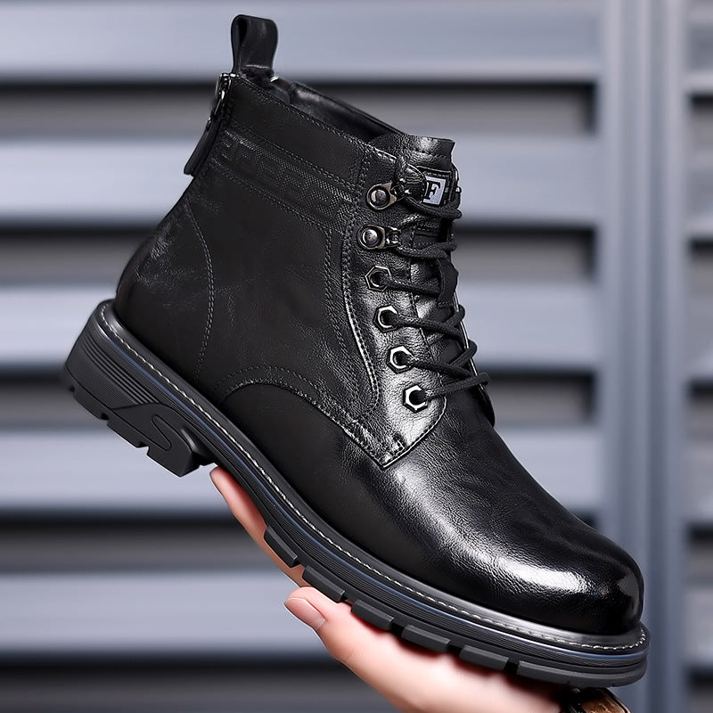 British Style All-matching Work Clothes Ankle Boots Fashion Haulage Motor Leather Boots - My Store