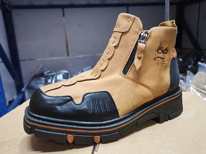 Men's Short Boots Round Toe Large Size Side Zipper Martin Boots - My Store