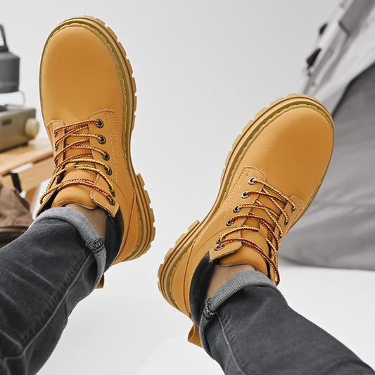 Men's Simple Casual Plus Size Leather Martin Boots - My Store