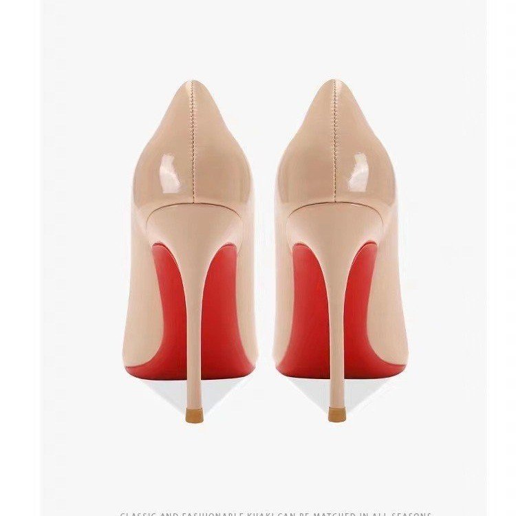 Women's Pointed Low-cut Patent Leather High Heels - My Store