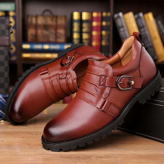 Low-top Versatile Retro Motorcycle Platform Round Toe Holder Men's Shoes - My Store